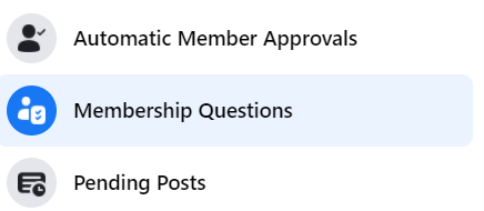 facebook membership questions